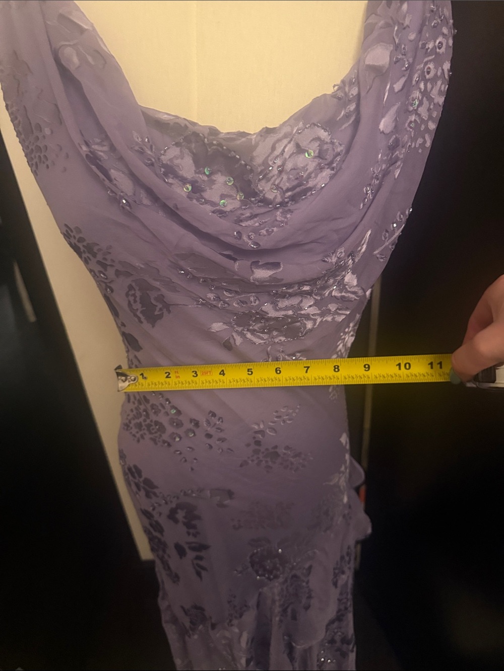 lilac 90s Vixen 100% silk Bias cut dress - Picture 8 of 9